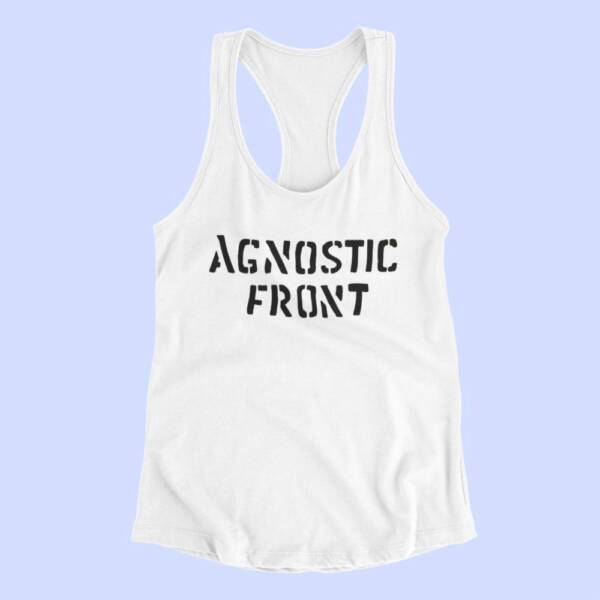 Agnostic Front Tank Top, Agnostic Front Band Logo White Tank Top Shirt, Thrash Metal Merchandise