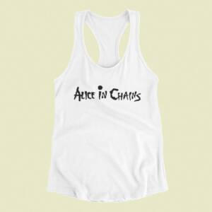 Alice In Chains Tank Top, Alice In Chains Band Logo White Tank Top Shirt, Heavy Metal Merchandise