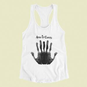 Alice In Chains Tank Top, Alice In Chains Stone Artwork White Tank Top Shirt, Heavy Metal Merchandise