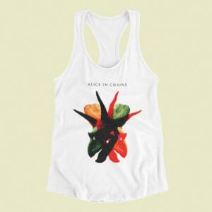 Alice In Chains Tank Top, Alice In Chains The Devil Put Dinosaurs Here White Tank Top Shirt