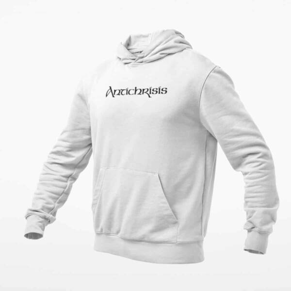Antichrisis Hoodie, Antichrisis Logo White Hoodie