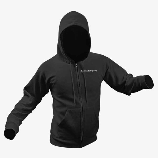 Antichrisis Zip Hoodie, Antichrisis Logo Black Zipper Hoodie