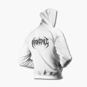 Apokefale Zip Hoodie, Apokefale Logo White Zipper Hoodie