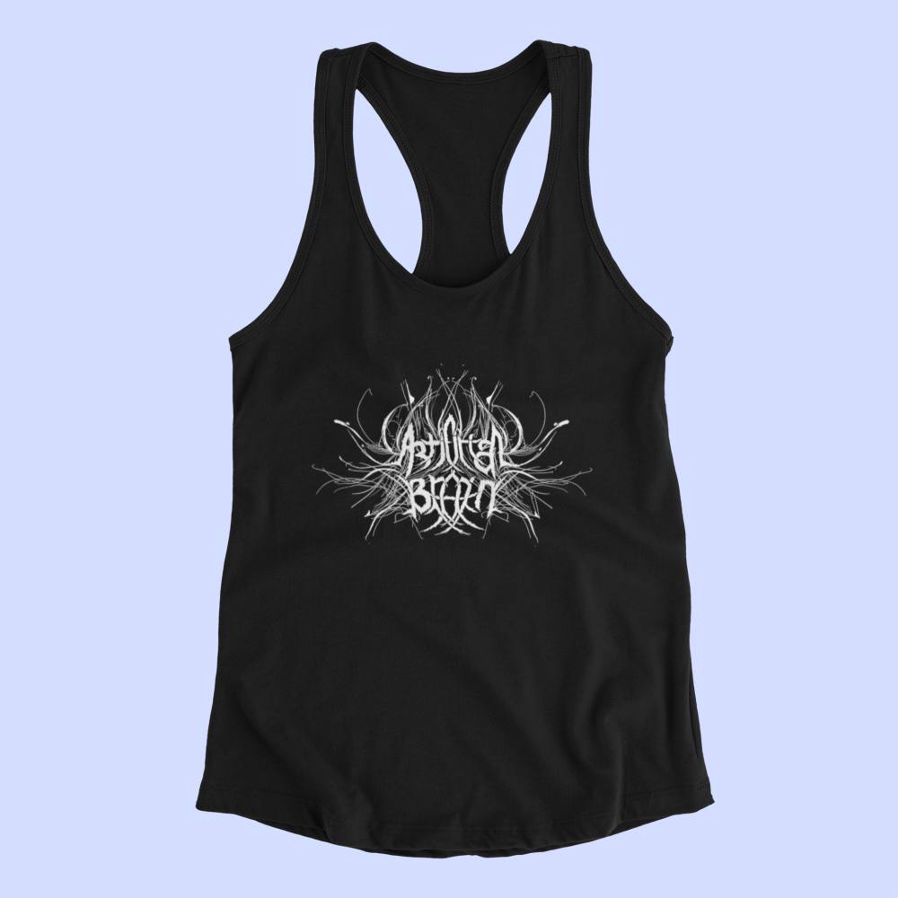 Artificial Brain Tank Top, Artificial Brain Band Logo Black Tank Top Shirt, Technical Death Metal Merchandise