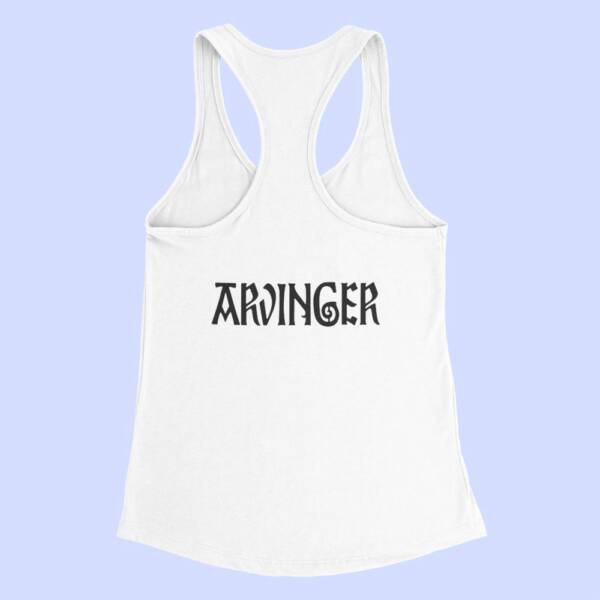 Arvinger Tank Top, Arvinger Band Logo White Tank Top Shirt, Black Metal Merchandise