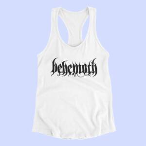 Behemoth Tank Top, Behemoth Band Logo White Tank Top Shirt, Black Metal Merchandise