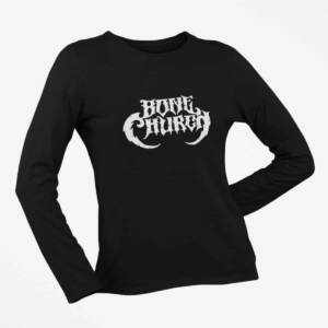 Bone Church Long Sleeve T-Shirt, Bone Church Logo Black Long Sleeve T-Shirt