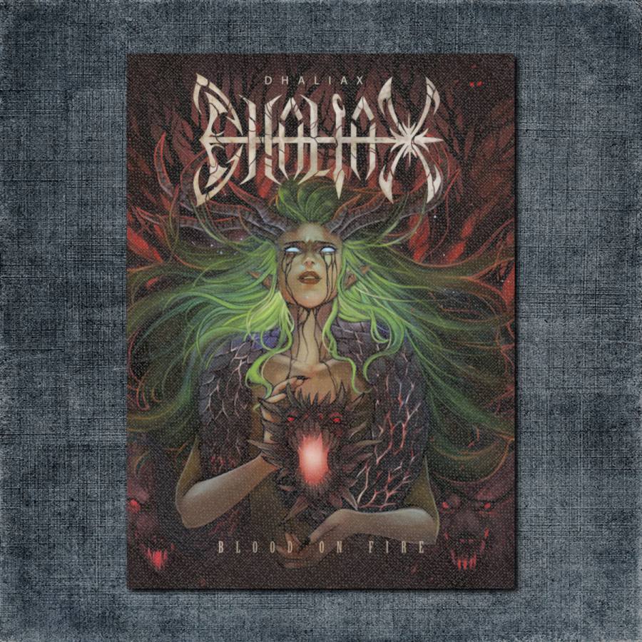 Dhaliax Back Patch, Dhaliax - Blood on Fire Big Back Patch