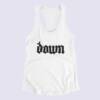 Down Tank Top, Down Band Logo White Tank Top Shirt