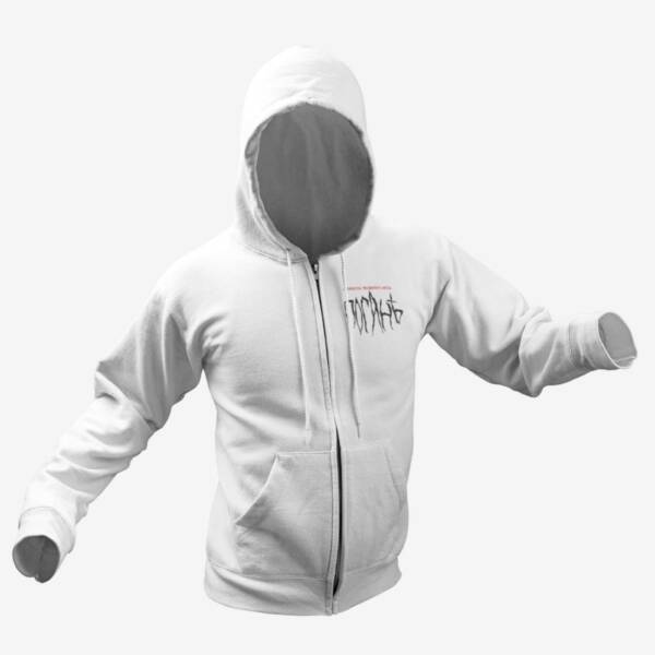 Погань Band White Zip Hoodie, Experimental Progressive Metal Merchandise