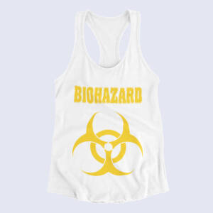 Biohazard Tank Top, Biohazard Band Logo White Tank Top Shirt, Thrash Metal Merchandise