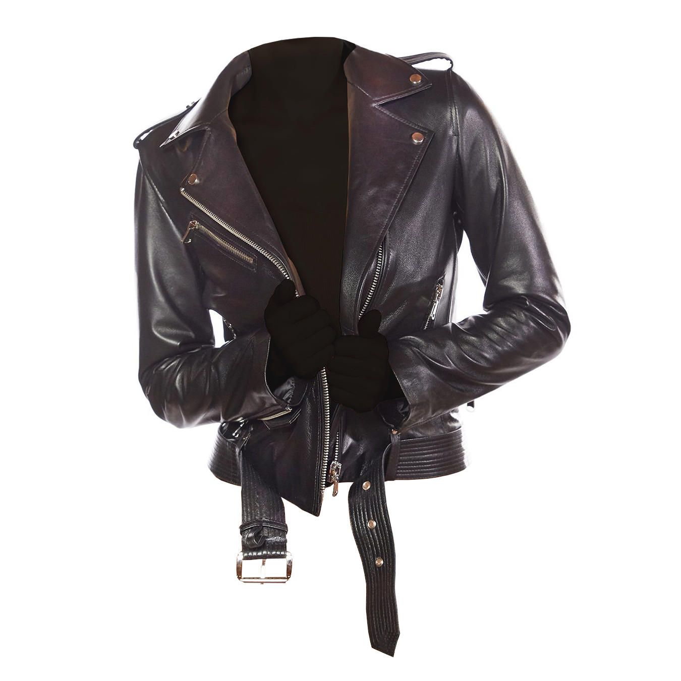 邦楽 093 H2SO4 Imitation Leather Jacket Zita Faux-Leather Moto Jacket | GUESS Factory