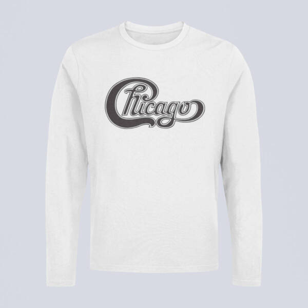 Chicago Longsleeve T-Shirt, Chicago Band Logo White Long Sleeve, Soft Rock Merchandise