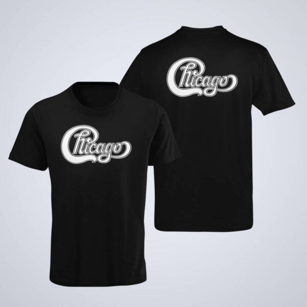 Chicago T-Shirt, Chicago Band Logo Black T-Shirt, Soft Rock Merchandise