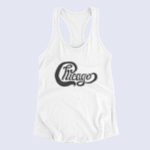 Chicago Tank Top, Chicago Band Logo White Tank Top Shirt, Soft Rock Merchandise