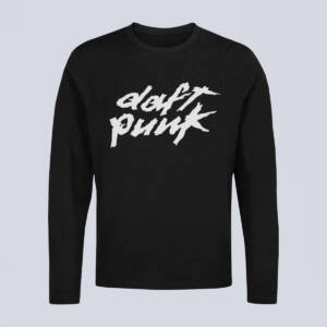 Daft Punk Longsleeve T-Shirt, Daft Punk Logo Black Long Sleeve, Electronic Rock Merchandise