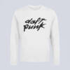 Daft Punk Longsleeve T-Shirt, Daft Punk Logo White Long Sleeve, Electronic Rock Merchandise