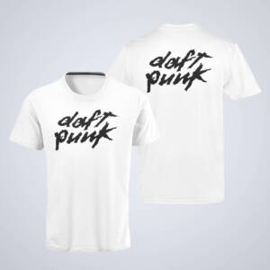 Daft Punk T-Shirt, Daft Punk Logo White T-Shirt, Electronic Rock Merchandise