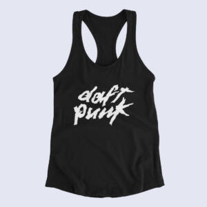 Daft Punk Tank Top, Daft Punk Logo Black Tank Top Shirt, Electronic Rock Merchandise