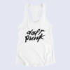Daft Punk Tank Top, Daft Punk Logo White Tank Top Shirt, Electronic Rock Merchandise