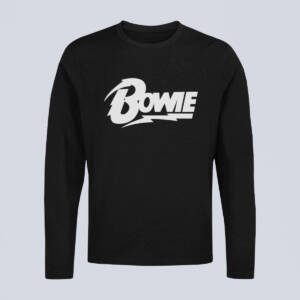 David Bowie Longsleeve T-Shirt, David Bowie Logo Black Long Sleeve, Electronic Rock Merchandise