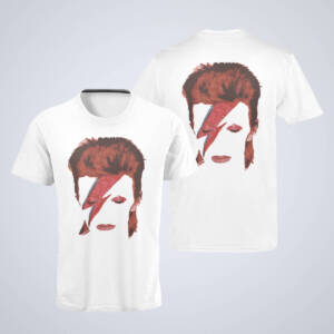 David Bowie T-Shirt, David Bowie Artwork White T-Shirt, Electronic Rock Merchandise