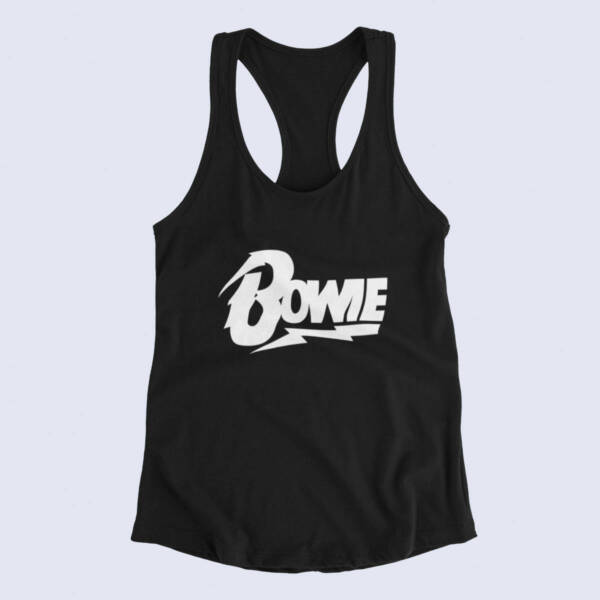 David Bowie Tank Top, David Bowie Logo Black Tank Top Shirt, Electronic Rock Merchandise