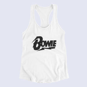 David Bowie Tank Top, David Bowie Logo White Tank Top Shirt, Electronic Rock Merchandise
