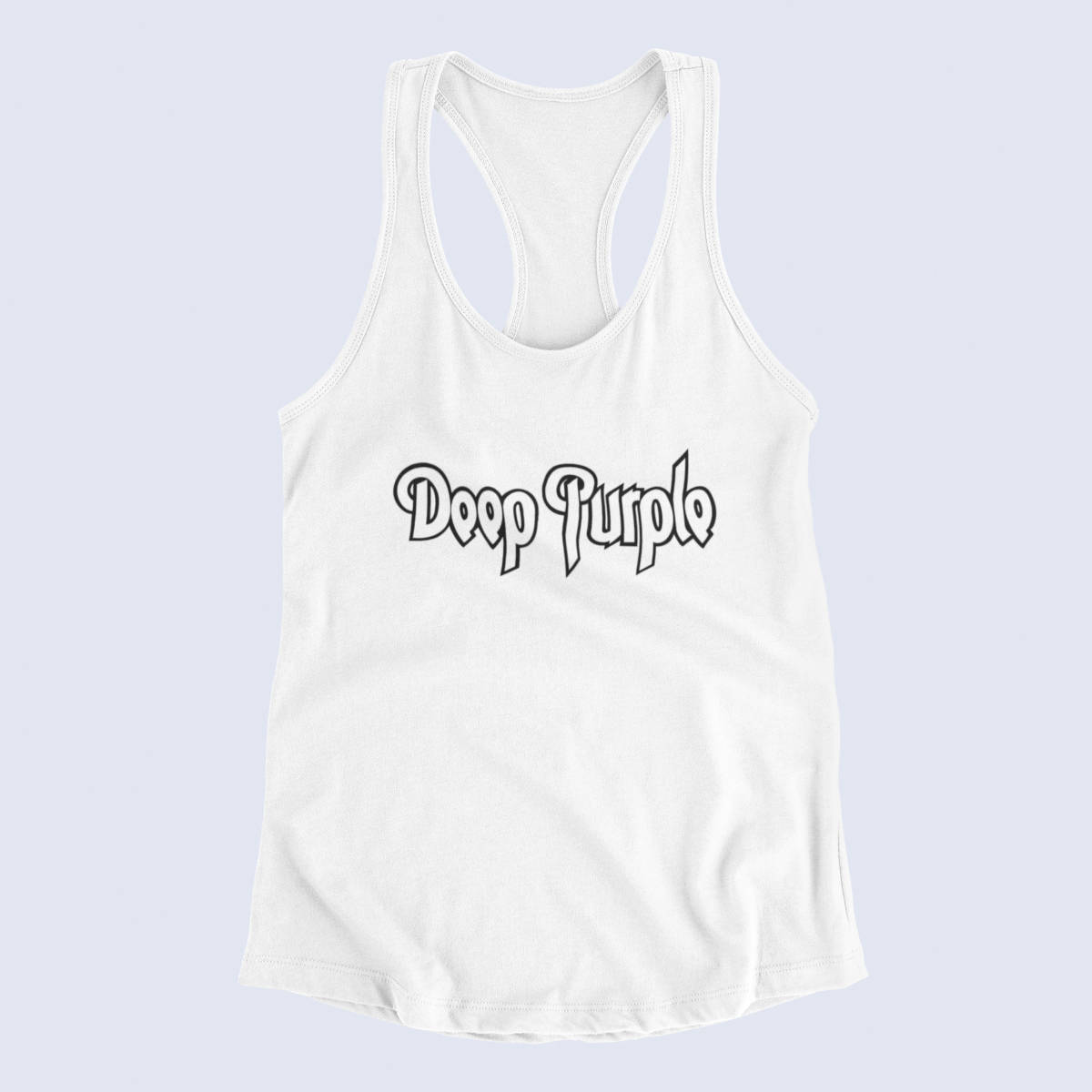 Deep Purple Tank Top, Deep Purple Logo White Tank Top Shirt, Hard Rock Merchandise