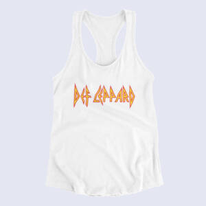Def Leppard Tank Top, Def Leppard Logo White Tank Top Shirt, Hard Rock Merchandise