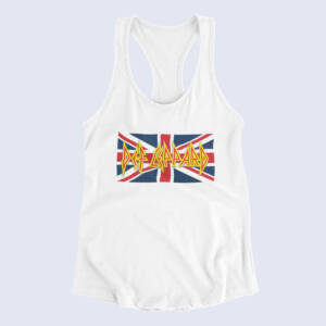 Def Leppard Tank Top, Def Leppard Logo White Tank Top Shirt, Hard Rock Merchandise
