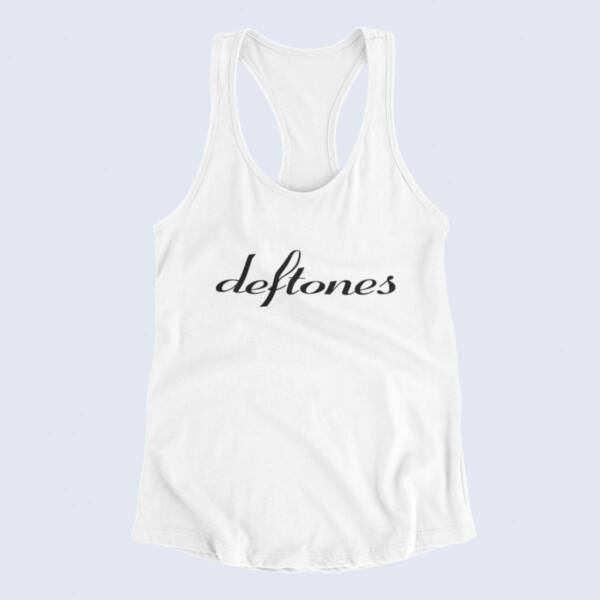 Deftones Tank Top, Deftones Band Logo White Tank Top Shirt, Alternative Metal Merchandise