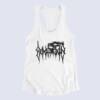 Goatmoon Tank Top, Goatmoon Band Logo White Tank Top Shirt, Black Metal Merchandise