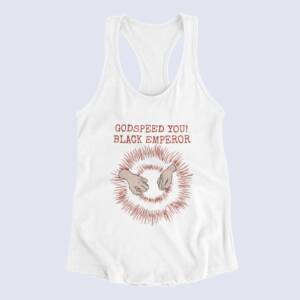 Godspeed You Tank Top, Godspeed You Black Emperor Lift Your Skinny Fists White Tank Top Shirt | Experimental Rock Merchandise