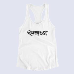 Gorefest Tank Top, Gorefest Band Logo White Tank Top Shirt, Death Metal Merchandise