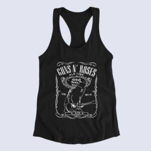 Guns n Roses Tank Top, Guns n Roses Slash Label Black Tank Top Shirt, Heavy Metal Merchandise