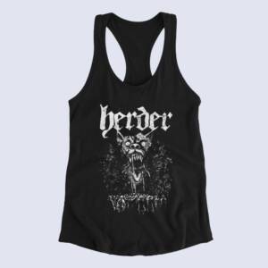 Herder Tank Top, Herder Logo Artwork Black Tank Top Shirt, Stoner Metal Merchandise
