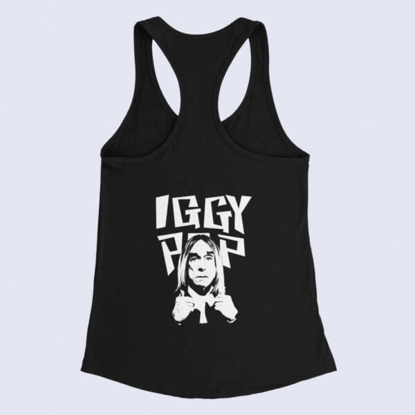 Iggy Pop Tank Top, Iggy Pop Artwork Black Tank Top, Hard Rock Merchandise
