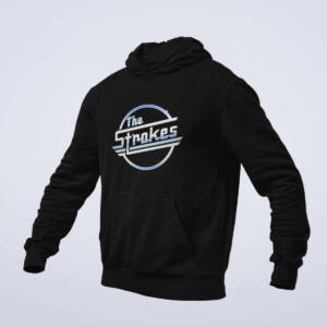 The Strokes Hoodie, The Strokes Band Logo Black Hoodie, Indie Rock Merchandise