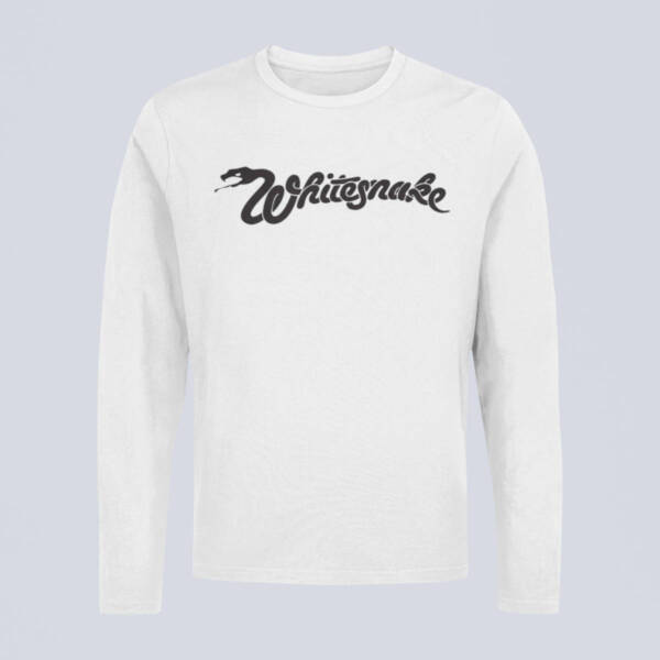 Whitesnake Longsleeve T-Shirt, Whitesnake Band Logo White Long Sleeve, Heavy Metal Merchandise