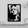 Axl Rose Wooden Wall Art, Axl Rose Wooden Framed Object For Wall