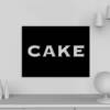 Cake Wooden Wall Art, Cake Logo Artwork Wooden Framed Object For Wall