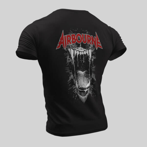 Airbourne T-Shirt, Airbourne Black Dog Barking Black T-Shirt - Image 2