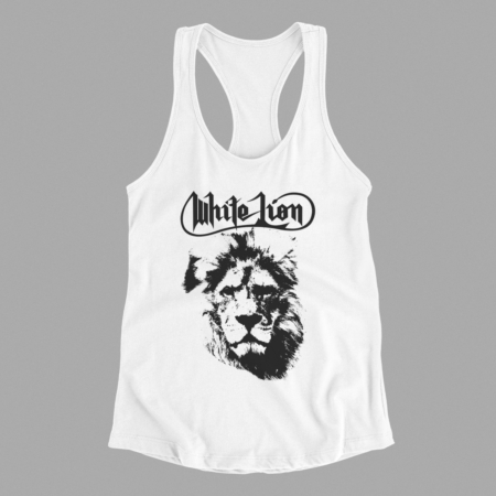 White Lion Tank Top, White Lion Artwork White Athlete