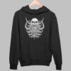 Deer Skull Hoodie, Deer Skull Artwork Black Hoodie