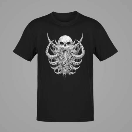 Deer Skull T-Shirt, Deer Skull Artwork Black T-Shirt