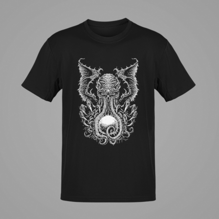Octopus T-Shirt, Octopus Artwork Black T-Shirt