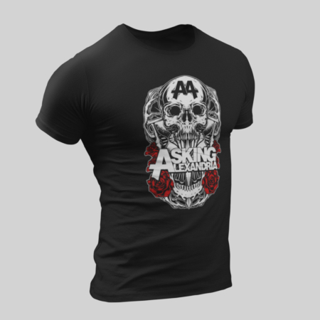 Asking Alexandria T-Shirt, Asking Alexandria Artwork Black T-Shirt