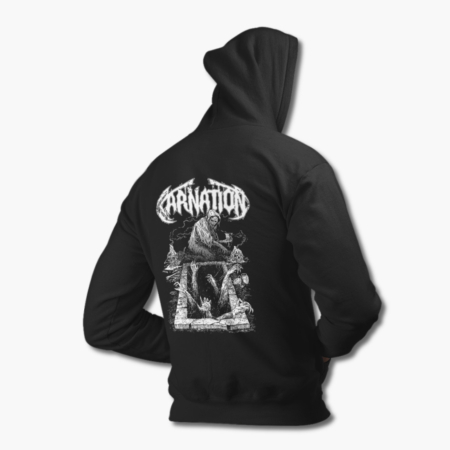 Carnation Zip Hoodie, Carnation Necromancer Black Zip Sweatshirt