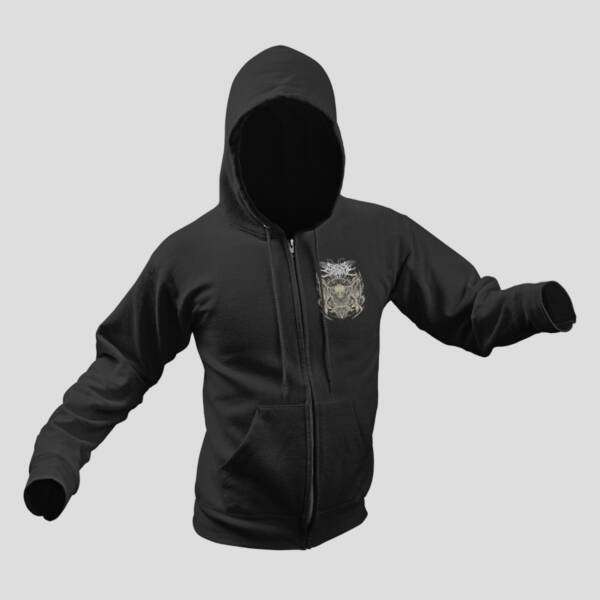 Signs of The Swarm Zip Hoodie, Signs of The Swarm Artwork Black Zip Sweatshirt - Image 2